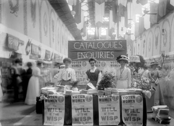 Suffragette stand at The Women's Exhibition: 1909