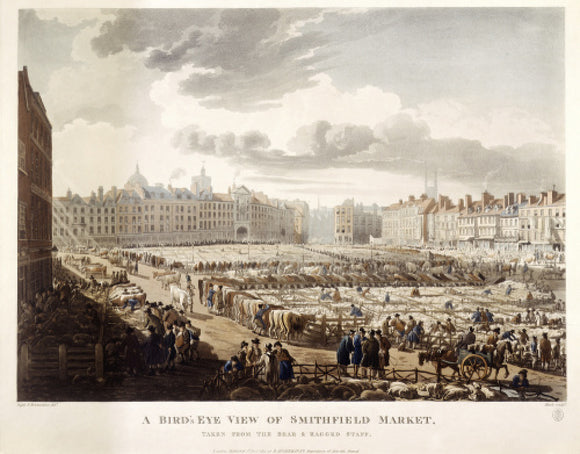 A Bird's Eye View of Smithfield Market: 1811