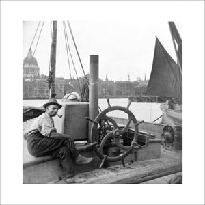 Sailing barge at Greenmoor Wharf rubbish depot, Bankside: 20th century20th century