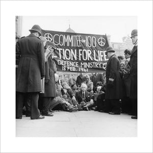 Bertrand Russell at the anti-Polaris protest, Whitehall: 1961