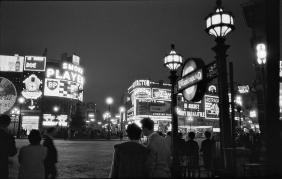 Piccadilly Circus at night; 1960