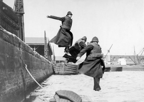 PLA policemen testing life-jackets: c. 1930