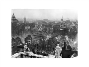Bomb damage from St. Paul's towards Paternoster Row: 1940