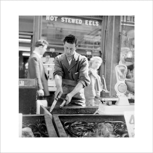 A Chapel Street Market eel stall: 1955