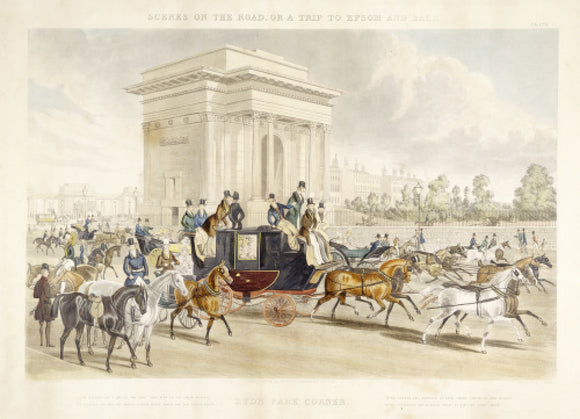 Scenes on the road, or a trip to Epsom and back. Hyde Park Corner: 1838