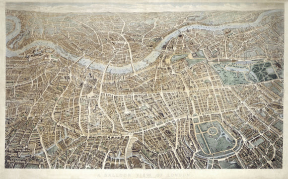 A Balloon View of London as seen from Hampstead: 1851