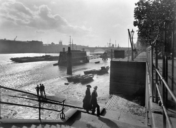 Looking southwest from Lower Custom House Stairs: 20th century