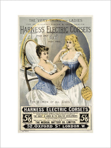 Advertisement for 'Harness' Electric Corsets: 19th century