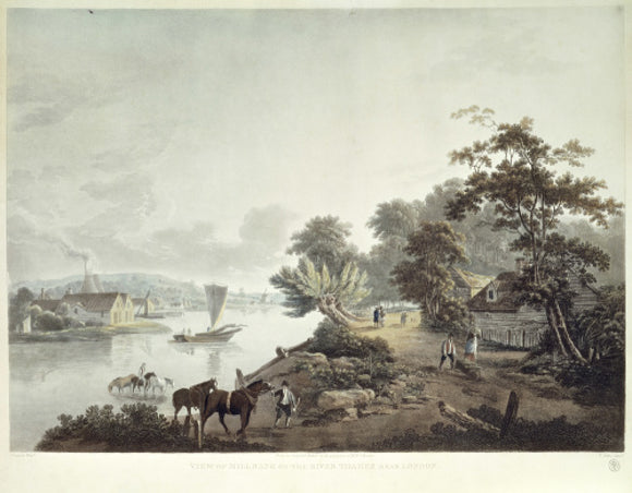 View of Millbank on the River Thames near London: 1795