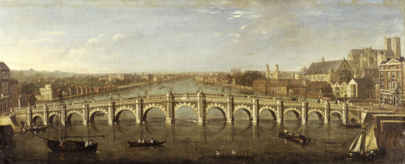 Westminster Bridge from the River, Looking South: 1750