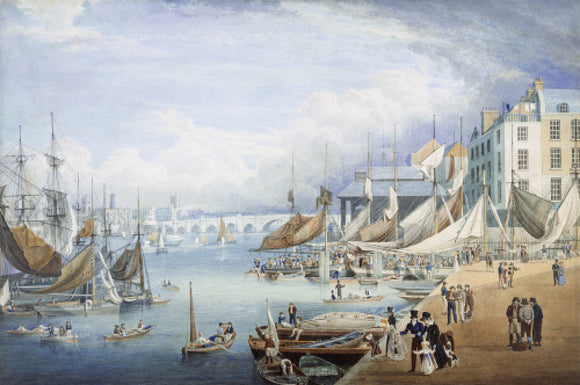 London Bridge from Custom House Quay: 19th century