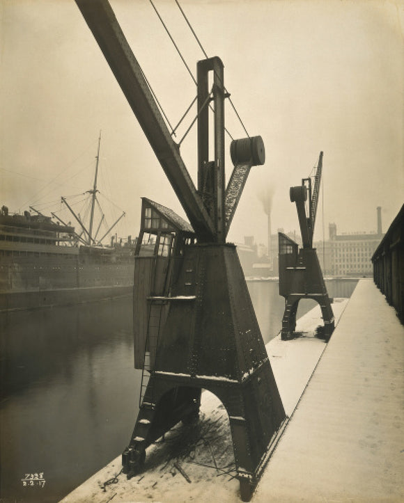 Quayside cranes after the Silvertown Explosion: 1917