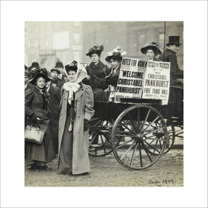 Christabel Pankhurst and Mary Gawthorpe welcomed at Manchester: 1907