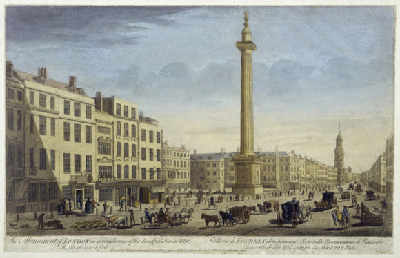 The Monument of London in Rememberance of Dreadfull Fire in 1666: 1752