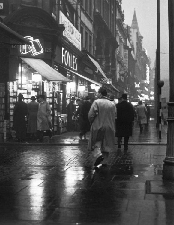 Evening street scene in Charing Cross Road c. 1935