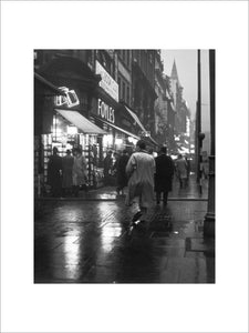 Evening street scene in Charing Cross Road c. 1935