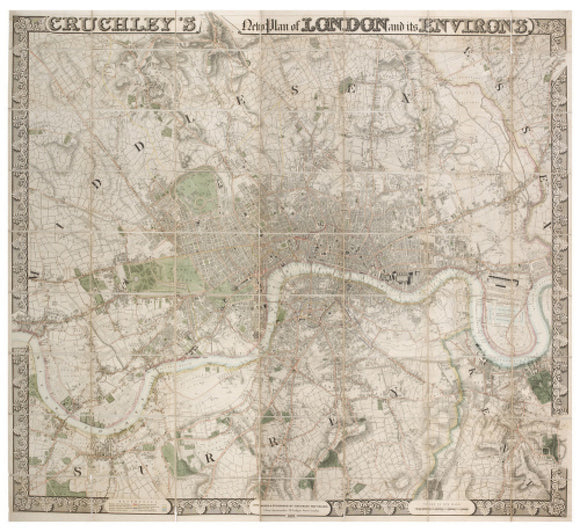 Cruchley's New Plan of London and its Environs: 1828