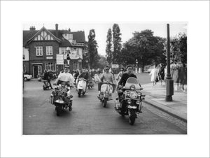 Mods' on scooters; 1964