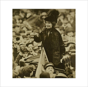 Emmeline Pankhurst addressing a crowd in New York: C. 1900