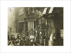 Sylivia Pankhurst addressing a crowd; 1912