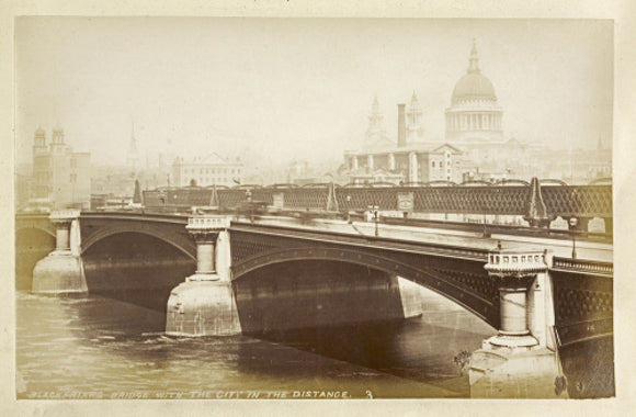 Blackfriars Bridge with the City in the distance; c1880