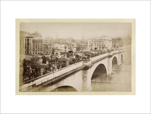 London Bridge with traffic: c.1880