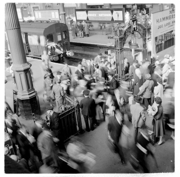 Passengers at Liverpool Street Station; 1960