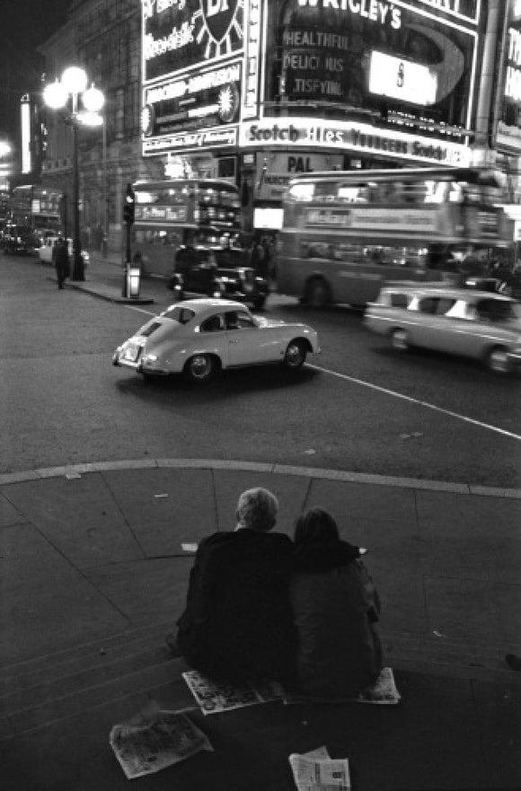 Piccadilly Circus at night; 1960