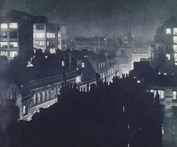 View over London at night; 1934
